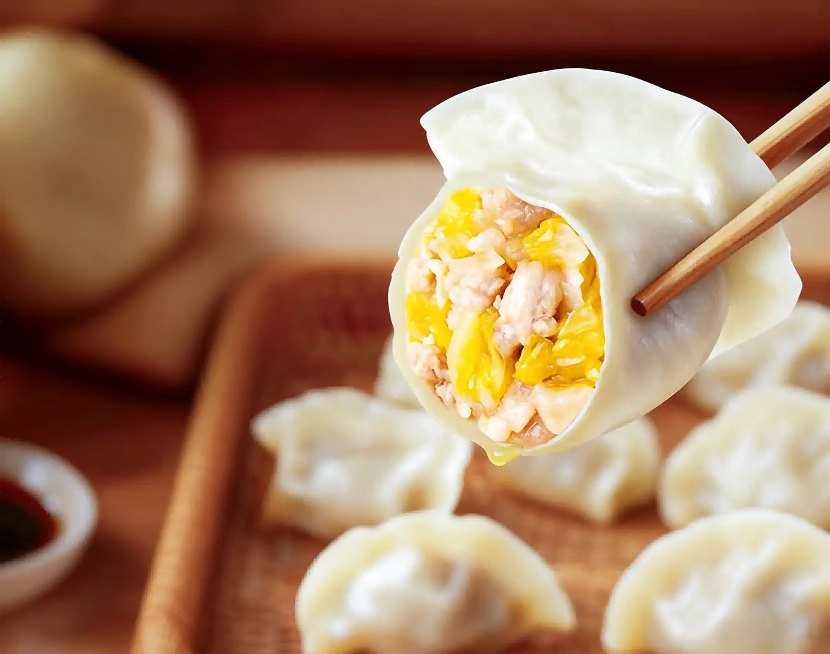 Pickled Chinese cabbage and pork dumplings